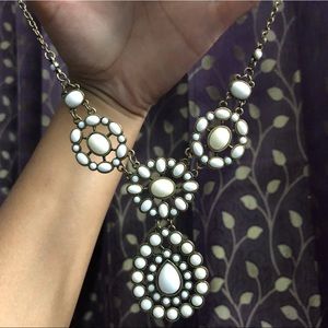 White/Offwhite Boho Statement Necklace